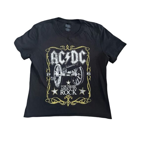 ACDC For Those About to Rock Tee Raw Hem Size Small - Picture 2 of 5